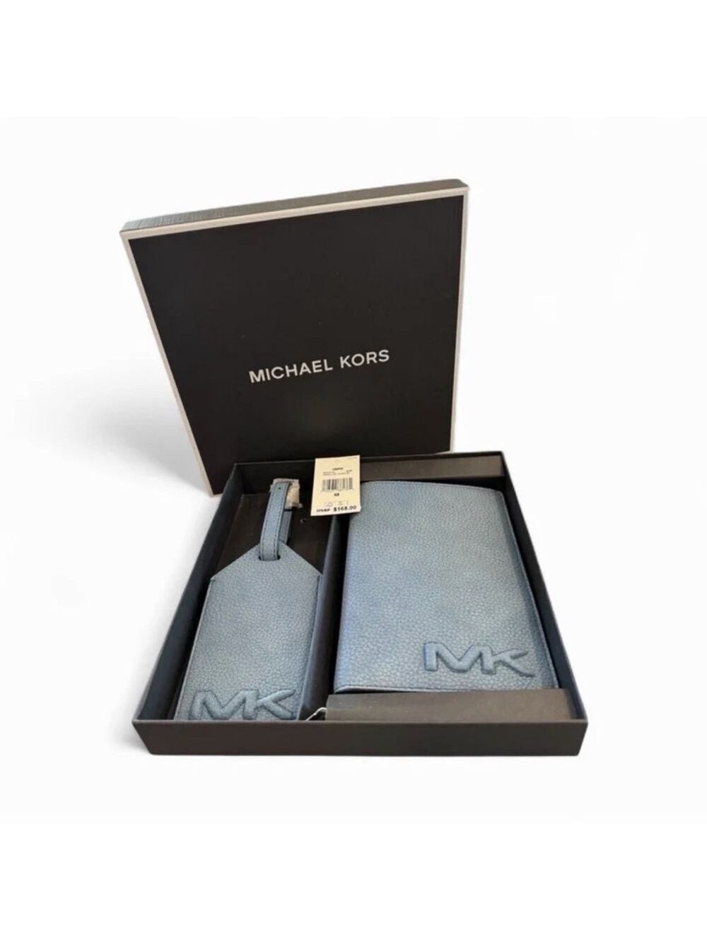Michael Kors Cooper Denim Passport Holder & Luggage Tag Set — NWT